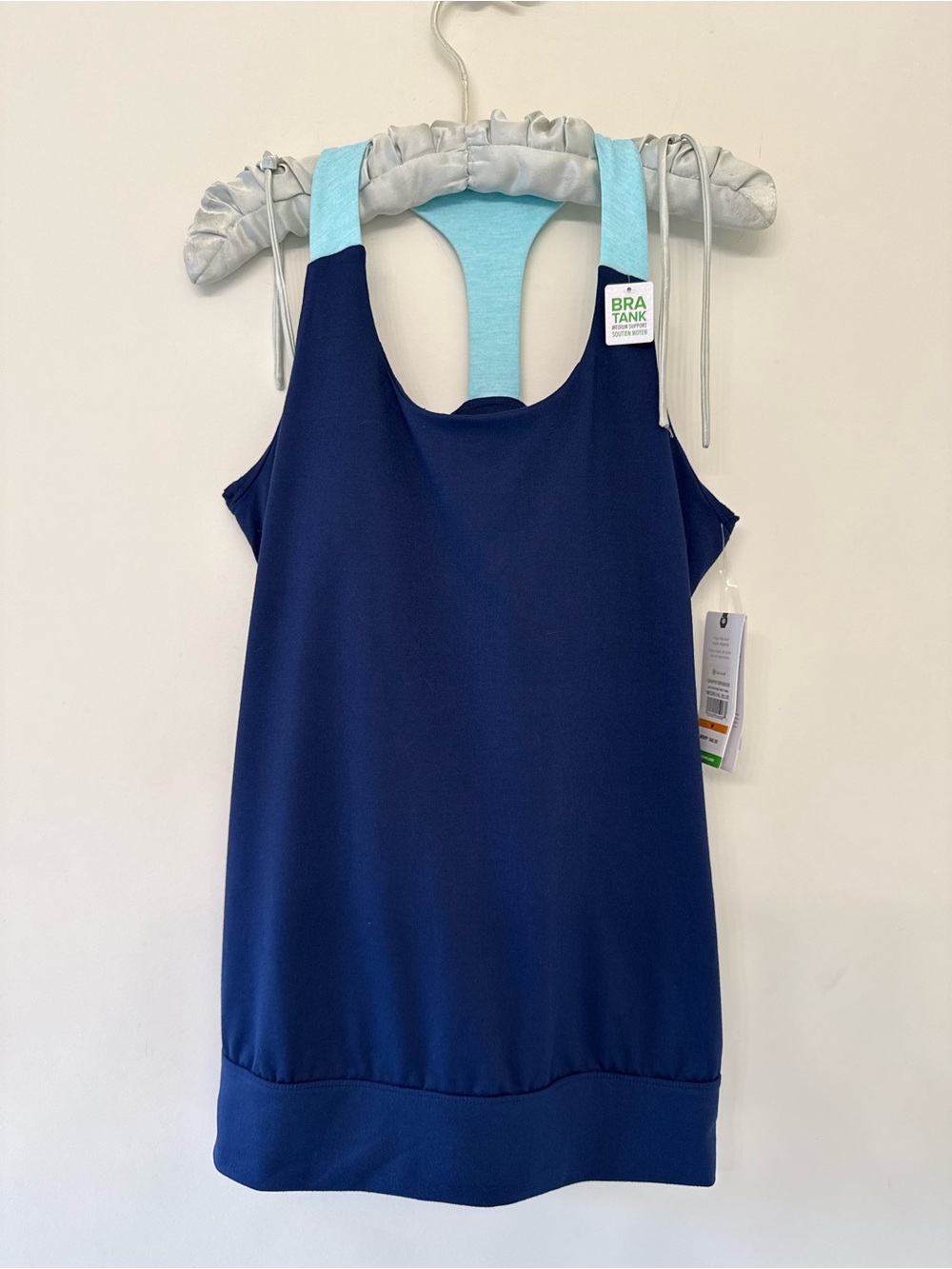 GAIAM Navy Tank with Light Blue Racerback Trim